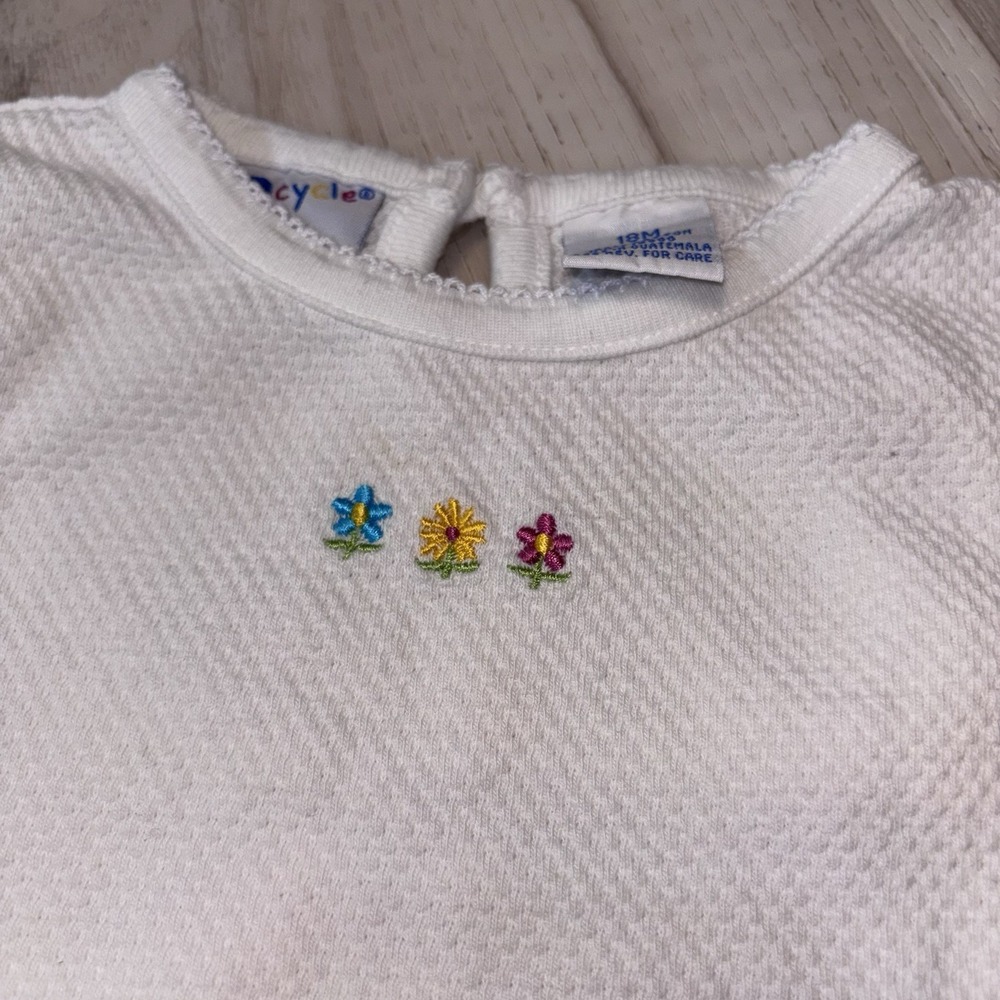 Tricycle Vintage Cotton Tshirt‎ Toddler 18 Month Floral Embroidery Short Sleeve - Picture 2 of 8